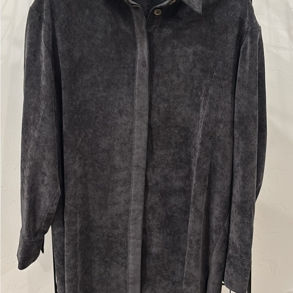 Zara Charcoal Gray Button-Down Shirt